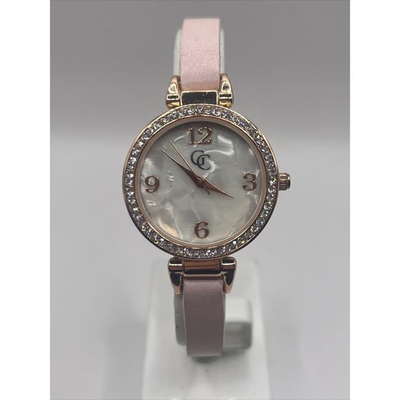Charming Charlie Rose Gold Tone Quartz Watch Pink Band- New Battery - Picture 1 of 7